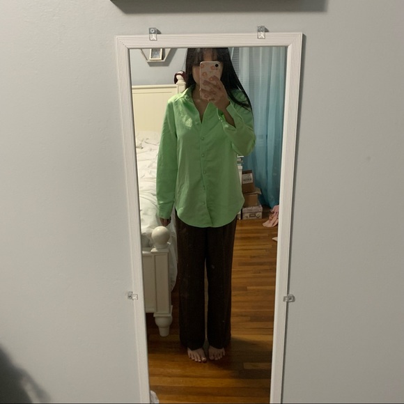 Princess Polly Satin Mint Button Down - Picture 4 of 4